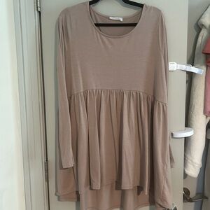Zenana Outfitters Taupe Long Sleeve Dress